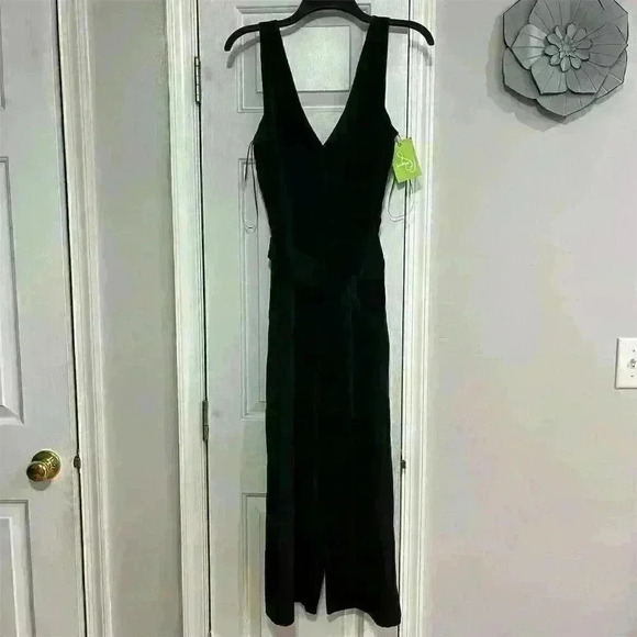 Sam Edelman Pants - Sam Edelman Women's Black Tie Waist Crop Jumpsuit Size 10